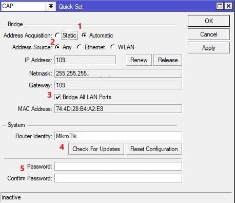 Быстрая настройка MikroTik CAP