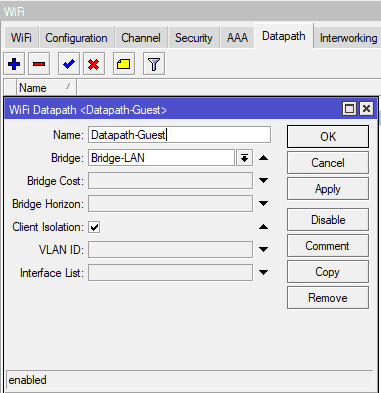 CAPsMAN для гостевой сети пакета wifi-qcom-ac, убрать VLAN ID