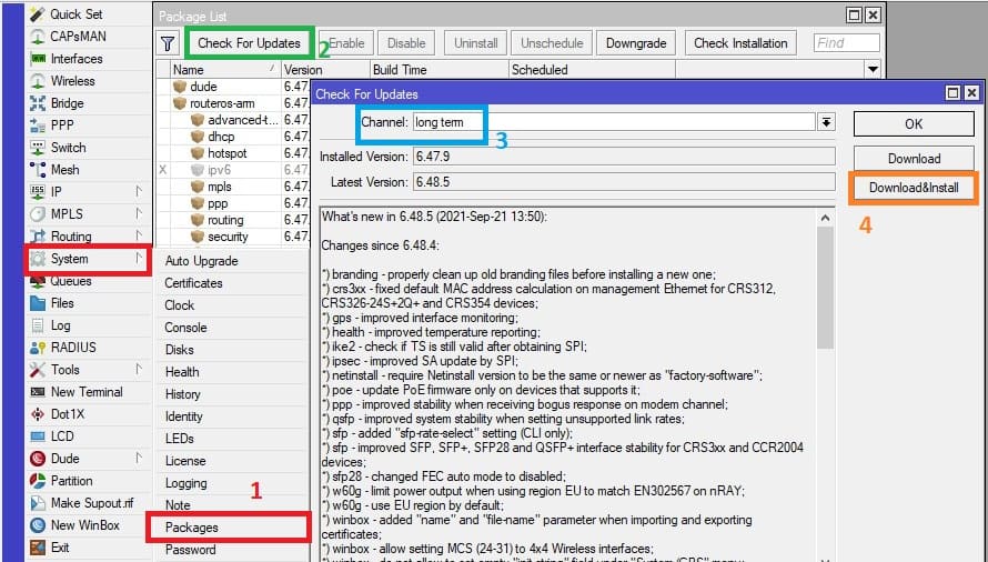 Как обновить прошивку MikroTik Routes OS 6.49