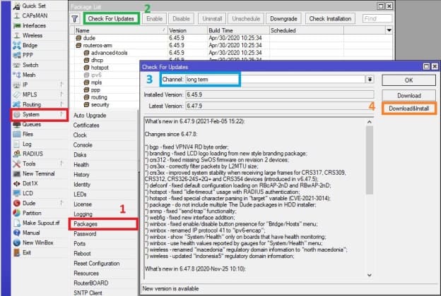 Как обновить прошивку MikroTik RoutesOS 6.47.9