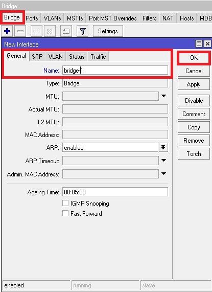 Настройка bridge в MikroTik hAP ac2