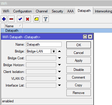 Настройка CAPsMAN для MikroTik AX, Datapath