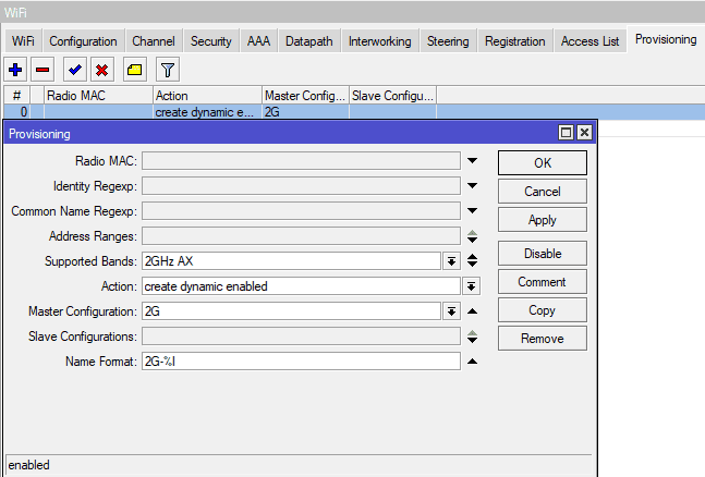 Настройка CAPsMAN для MikroTik AX, provisioning для 2G