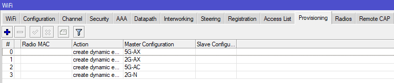 Настройка CAPsMAN между MikroTik AX и AC, раздел provisioning