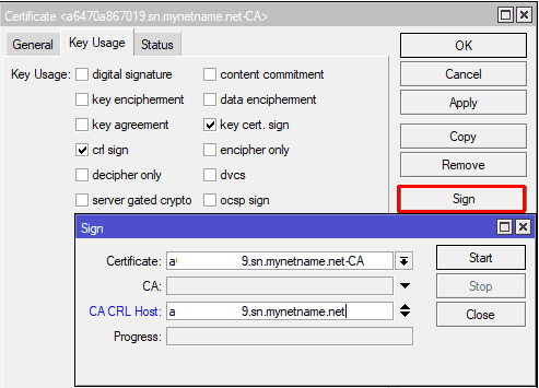 Настройка IKEv2 MikroTik, подпись CA