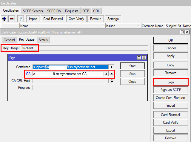 Настройка IKEv2 MikroTik, подпись SSL для пользователя