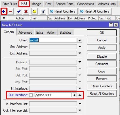 Настройка MikroTik hAP ac2, интернет pppoe NAT