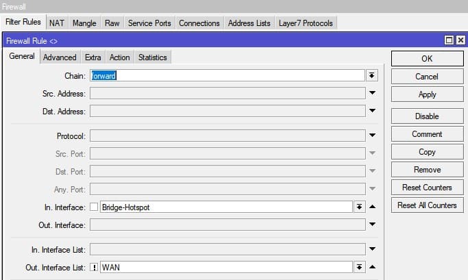 Настройка MikroTik Hotspot, запретить пользователям Hotspot обращаться на любой интерфейс кроме WAN