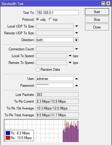 Настройка MikroTik IKEv2, bandwidth Test IKEv2