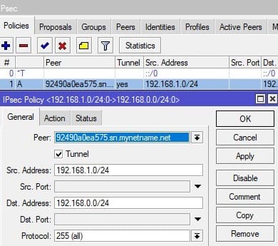 Настройка MikroTik IKEv2, добавление Peer, узел-сервер