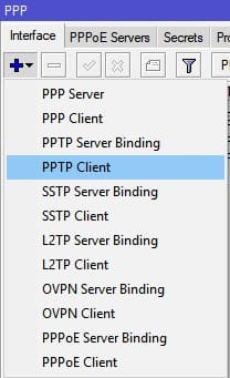 Настройка MikroTik VPN сервер PPTP, добавление VPN клиента