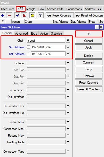 Настройка Mikrotik winbox, ipsec правило NAT