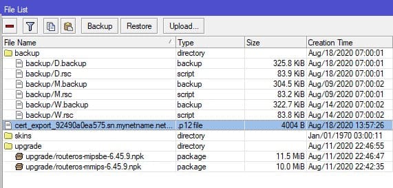 Настройка SSTP в MikroTik, загрузка сертификата в MikroTik