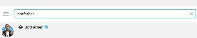 Настройка Telegram MikroTik, поиск бота BotFather