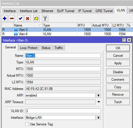 Настройка VLAN для CAPsMAN Local Forwarding, определить VLAN на Bridge