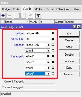 Настройка VLAN в CAPsMAN, настройка нетегированных(access) портов для MikroTik-2