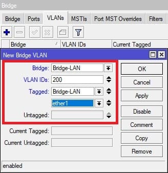 Настройка VLAN в CAPsMAN, настройка тегированных(trunk) портов для MikroTik-2