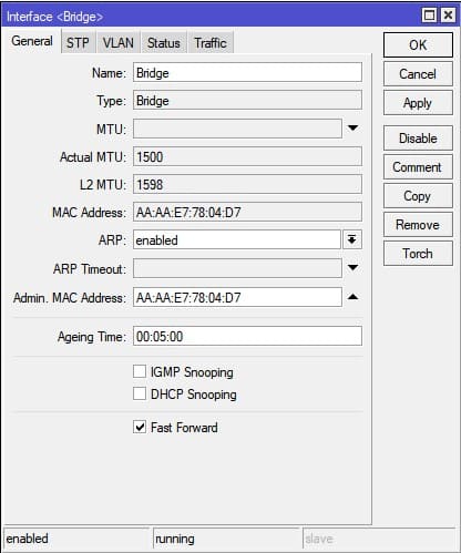 Настройка VLAN в MikroTik, создание Bridge интерфейса