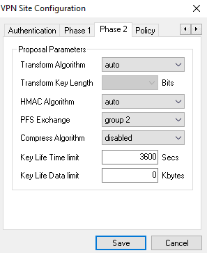 Настройка VPN IpSec между MikroTik и Shrew VPN client, вкладка Phase-2