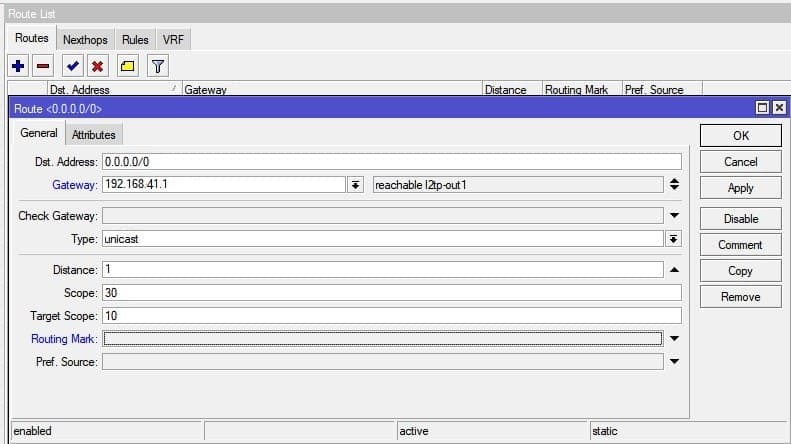 Настройка VPN L2TP+IpSec между VPS CentOS8 и MikroTik, добавление статического маршрута для интернета