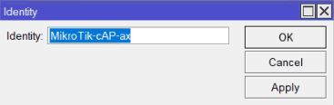 Настройка CAPsMAN для MikroTik AX, добавление идентификатора для точки доступа