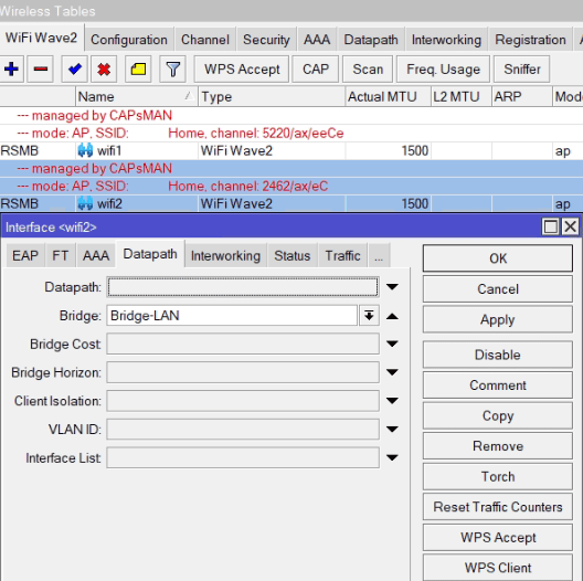 Настройка WiFiWave2, local forwarding для 5G