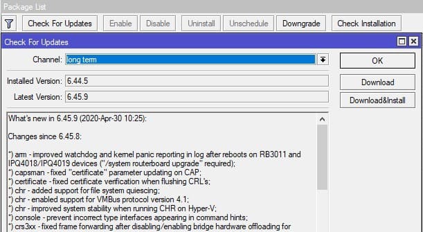 Обновление прошивки MikroTik в CAPsMAN, на центральном контроллере WiFi