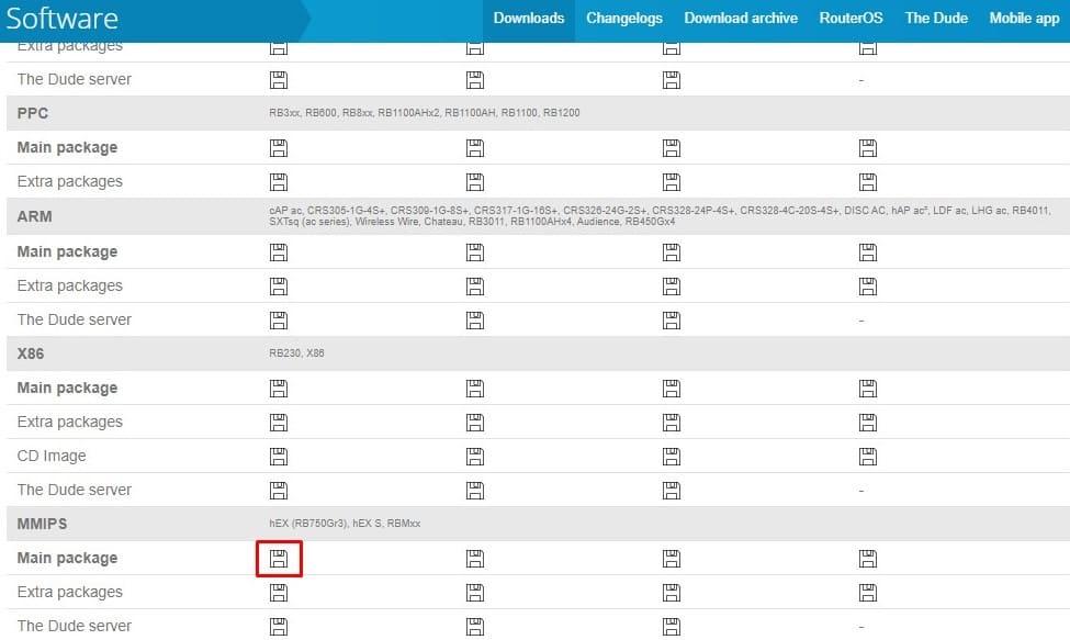 Обновление прошивки MikroTik в CAPsMAN, скачивание прошивок для точек доступа WiFi на ПК