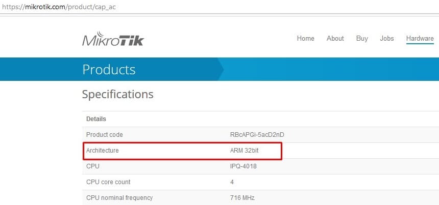 Обновление прошивки MikroTik в CAPsMAN, визуально найти параметр Architecture и зафиксировать его значение