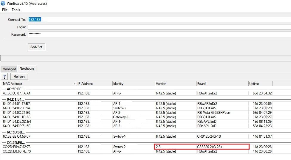 Обзор MikroTik CSS326-24G-2S+RM, автообнаружение