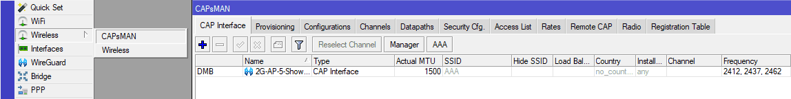 Подключение MikroTik AX к MikroTik AC, перенос меню CAPsMAN