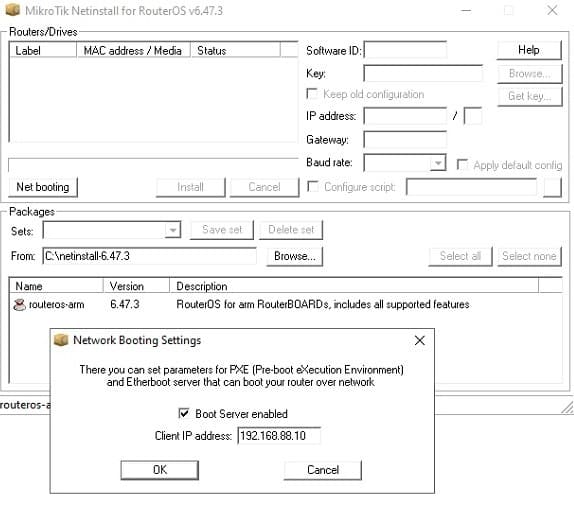 Netinstall mikrotik инструкция