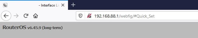 Quick Set настройка MikroTik, 192.168.88.1