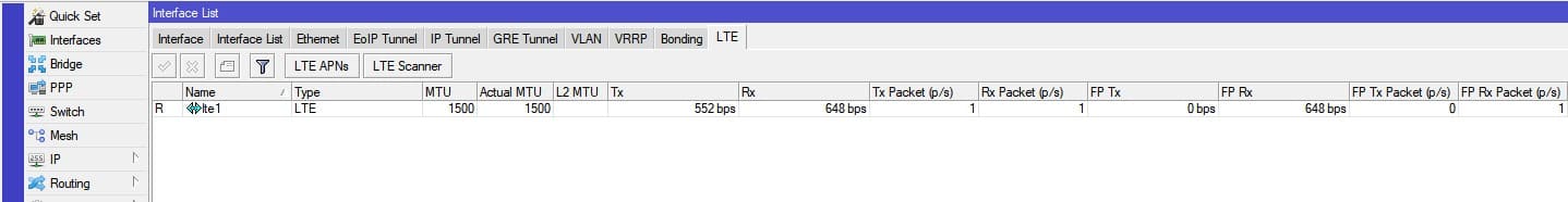 Роутер MikroTik не видит USB модем, LTE интерфейс