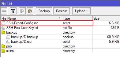 SSH подключение к MikroTik без пароля, результат беспарольного выполнения скрипта