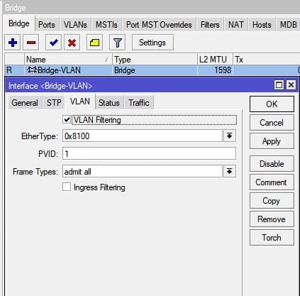 VLAN между Ubiquiti и MikroTik +L2, активация использования VLAN на Bridge