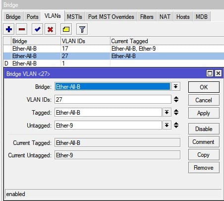 VLAN между Ubiquiti и MikroTik, определение trunk и access портов