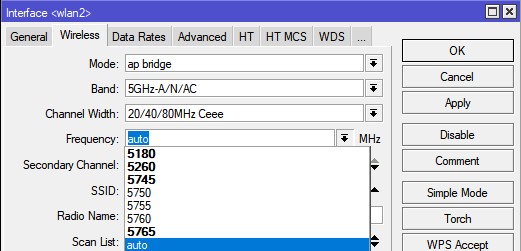 Выбор канала(частоты) WiFi для роутера или точки доступа MikroTik на 5 ГГц